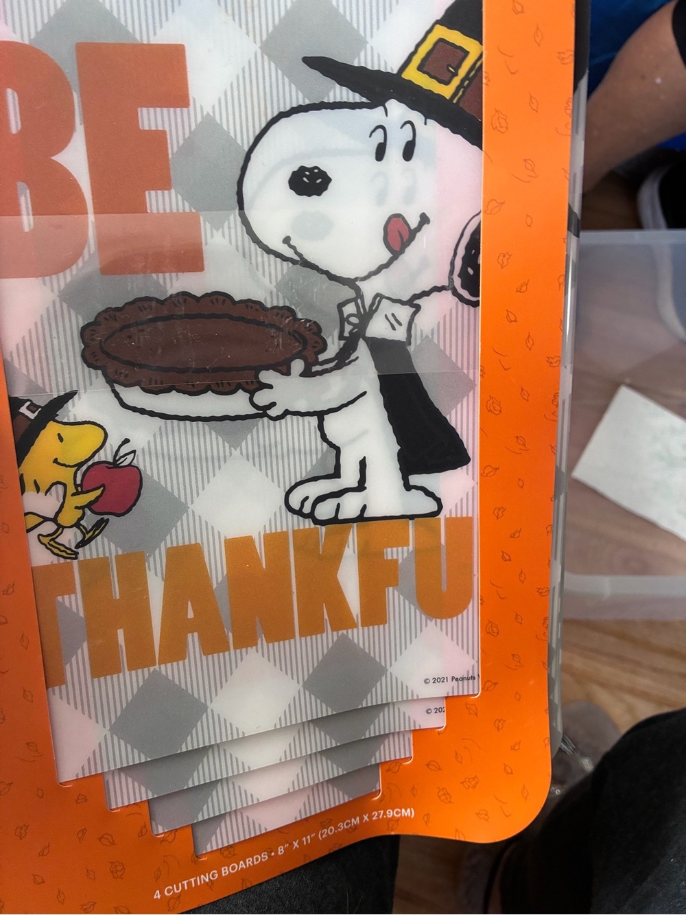 Peanuts Snoopy & Woodstock Orange and White Thanksgiving Napkins